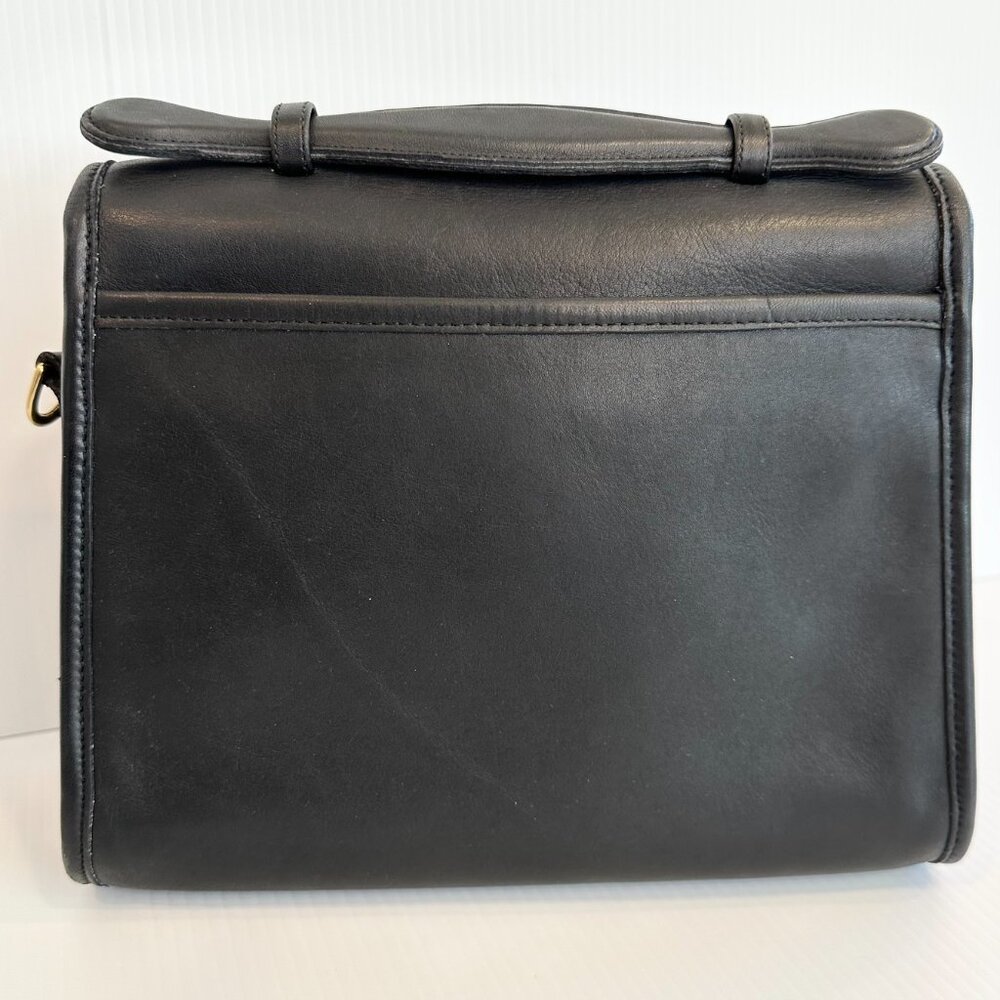 Vintage COACH Court Bag - EUC Black Leather with Brass Made pre-1994 in USA - Picture 6 of 16